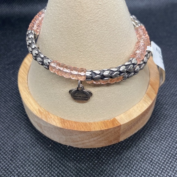 💞ALEX AND ANI💞Heart & Pink Beaded Wrap in Rafaelian Silver - Picture 5 of 6